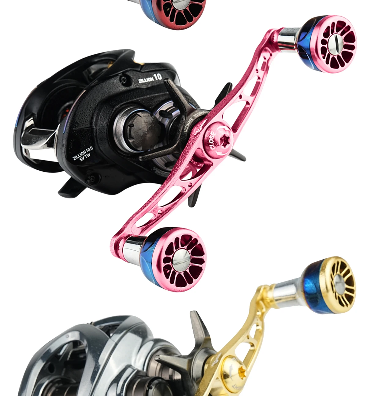 HEIGHTEN Baitcaster Dual Handle 115 mm Achsabstand mit 24,5 mm Farbverlaufsknopf Köderangeln Modifikationszubehör – Detail 13