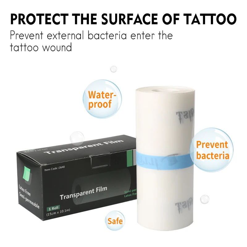 1 Roll 10M Protective Healing Film Transparent Skin Repair Wrap Roll Waterproof Tattoo Bandage for Tattoo Aftercare