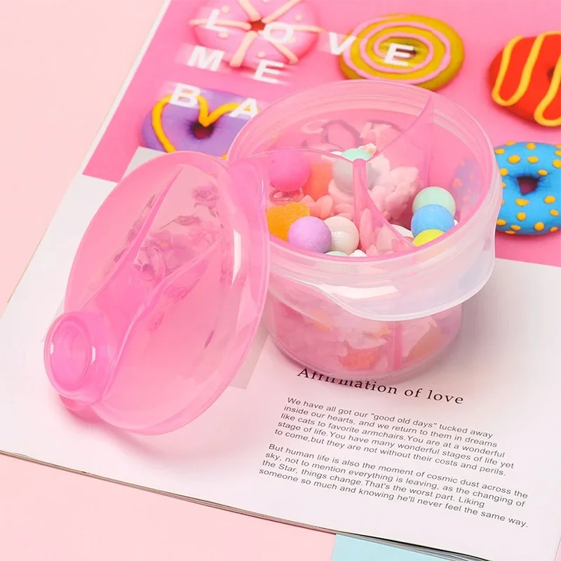 Three-Compartment Rotating Food Storage Box, Double-Layer with Lid, Portable Portion Container - Travel Friendly