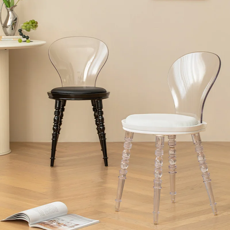 

Acrylic dining chair household small apartment transparent crystal cosmetic chair simple piano