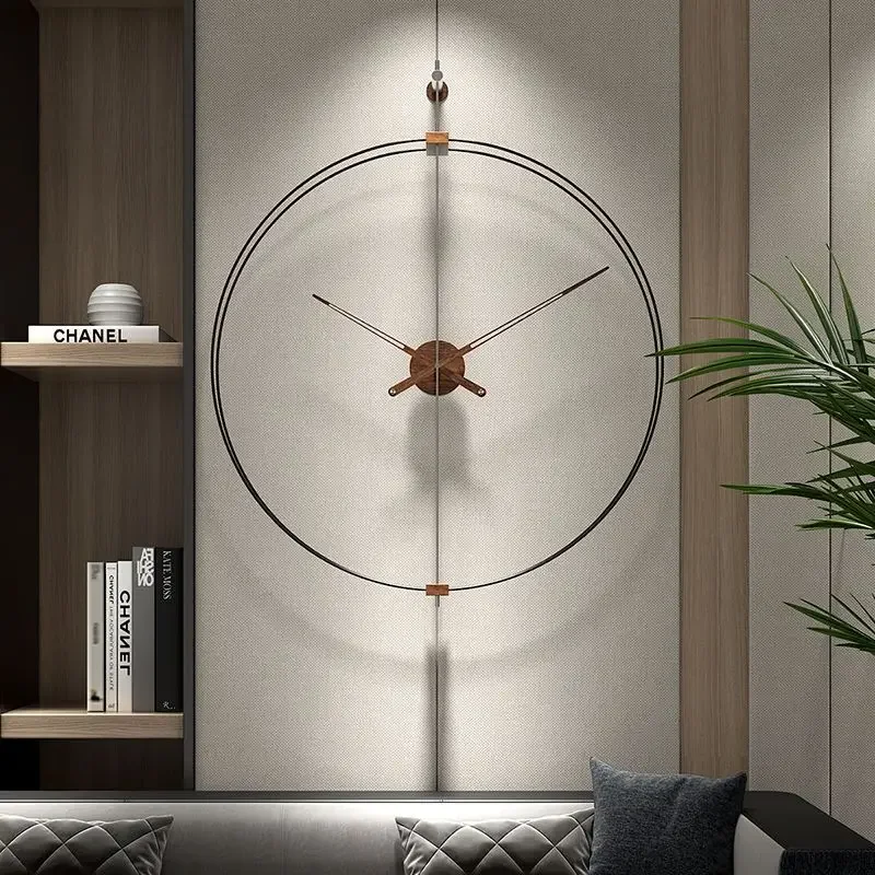 

Spanish Wall Clock Minimalist Clock Living Room Aesthetic Art Clocks Solid Wood Pointer Large Wall Clock Silent Movement Clocks