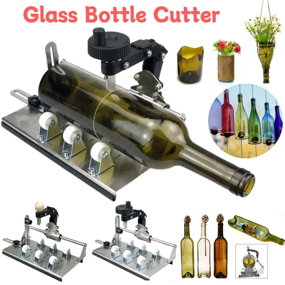 أداة قطع الزجاجات الزجاجية لتقوم بها بنفسك مربع مستدير النبيذ البيرة الزجاج النحت آلة قطع المهنية البيرة الزجاج قطع حامل الزجاجة #1