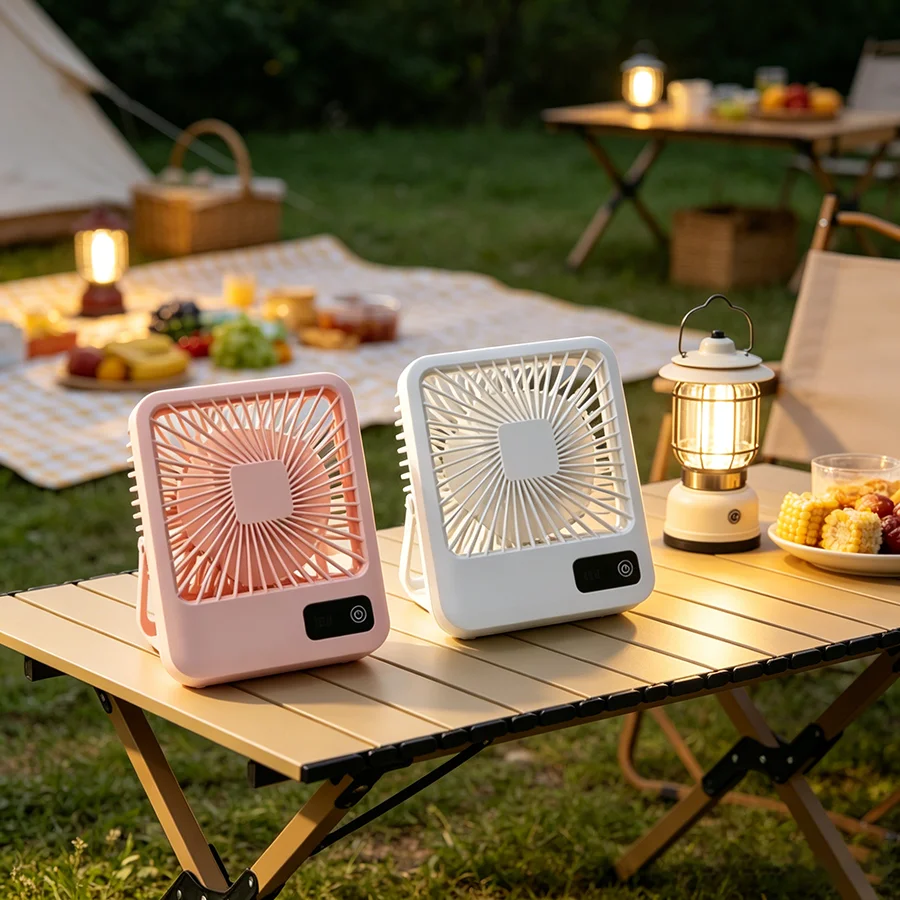 Desktop small fan digital display ultra-quiet office foldable portable handheld usb charging type