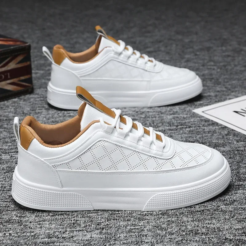 2025 Summer New Breathable Thin Men's White Shoes Student Korean Trendy Versatile Sports Casual Shoes EVA Sole RUBBER Upper