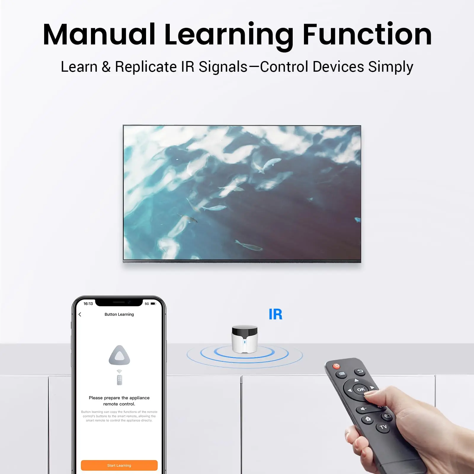 Broadlink RM5 Plus Universal-Infrarot-Fernbedienung, WiFi, Smart Home-Fernbedienung für TV, AC-Fans, Sprachsteuerung, unterstützt Alexa Google Assistant