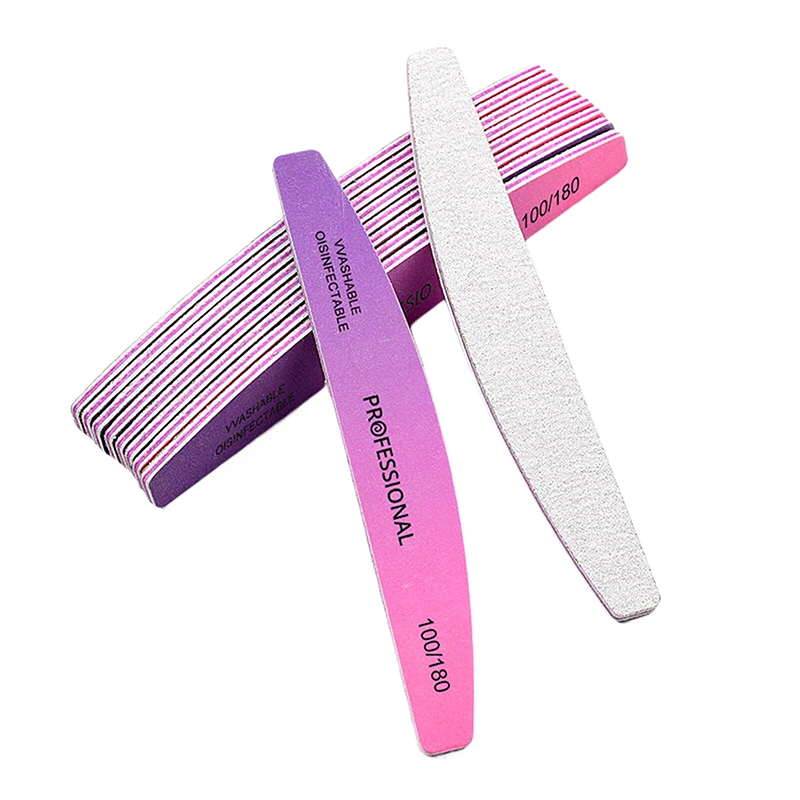 1 pièces lime à ongles professionnelle tampon polisseuse accessoires Double face limes à ongles 100/180 grain limes à ongles outils de soins de manucure