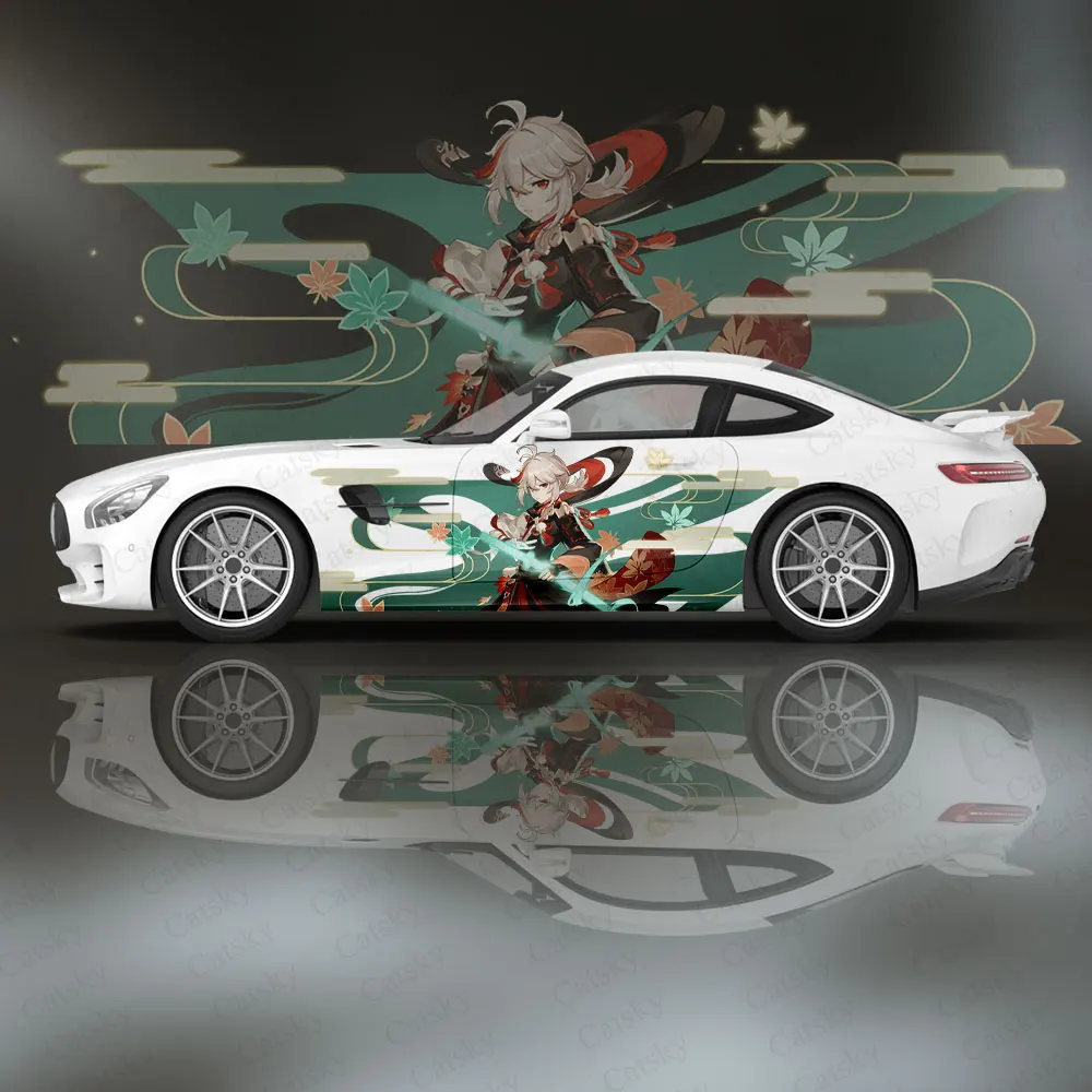 Genshin Impact Kaedehara Kazuha anime Car Stickers Custom Vinyl Side Graphics Modified Racing Package Car Decals Stickers