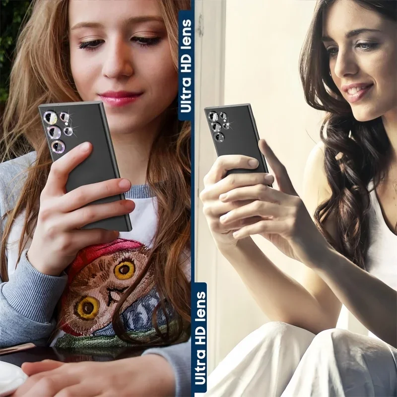 Glitter เลนส์กล้องสําหรับ Samsung Galaxy S25 Ultra S25Plus S24 แฟลชเลนส์สําหรับ Galaxy S23 S24Ultra เลนส์