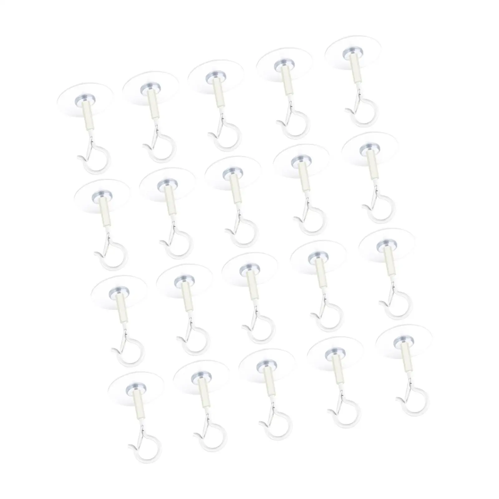 20Pcs Adhesive Ceiling Hooks Practical Multifunctional Damage Free Wall Hooks for Wind Chimes Lantern Plants Bags Clothing