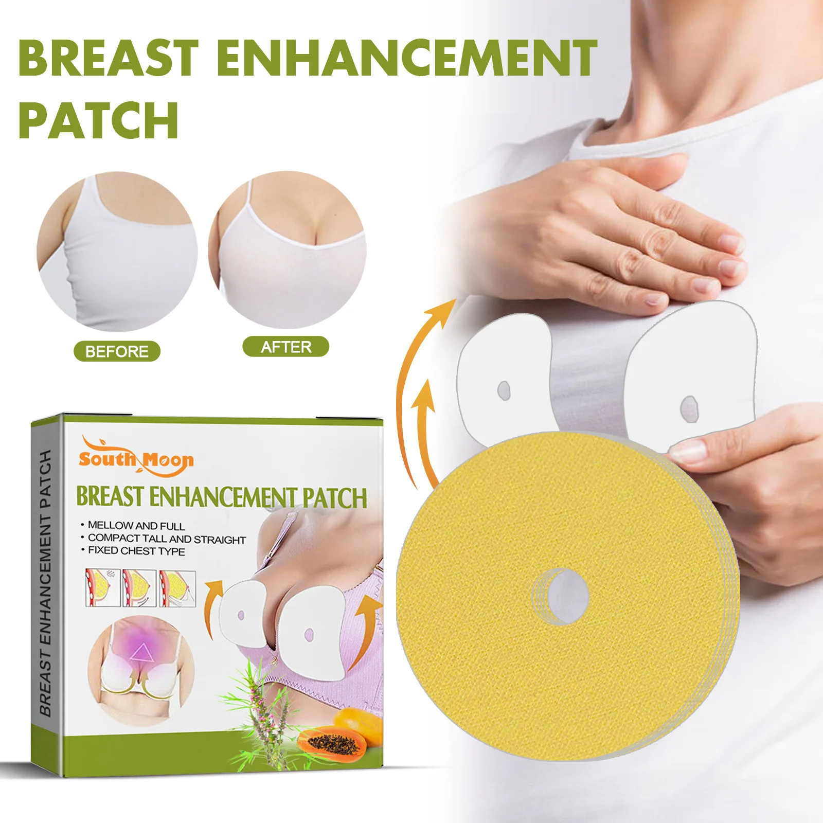 הגדלת חזה Breast Enlargement Lift Patch Size Up Bust Sagging Firming Loose Flat Breast Enhancers Plump Bigger Chest Growth Care