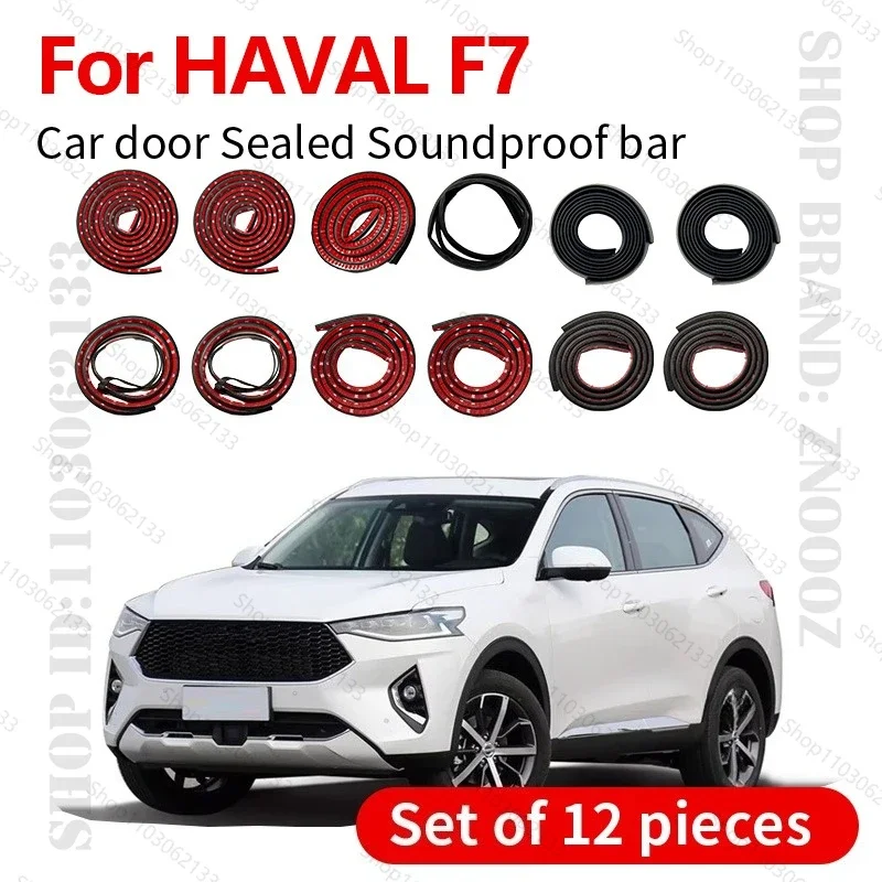 

For 2018-2025 HAVAL F7 Car Door Seal Strip Rubber Double Layer Sealing Protector Soundproof Strip Dustproof Seal Strip 12PCS Set