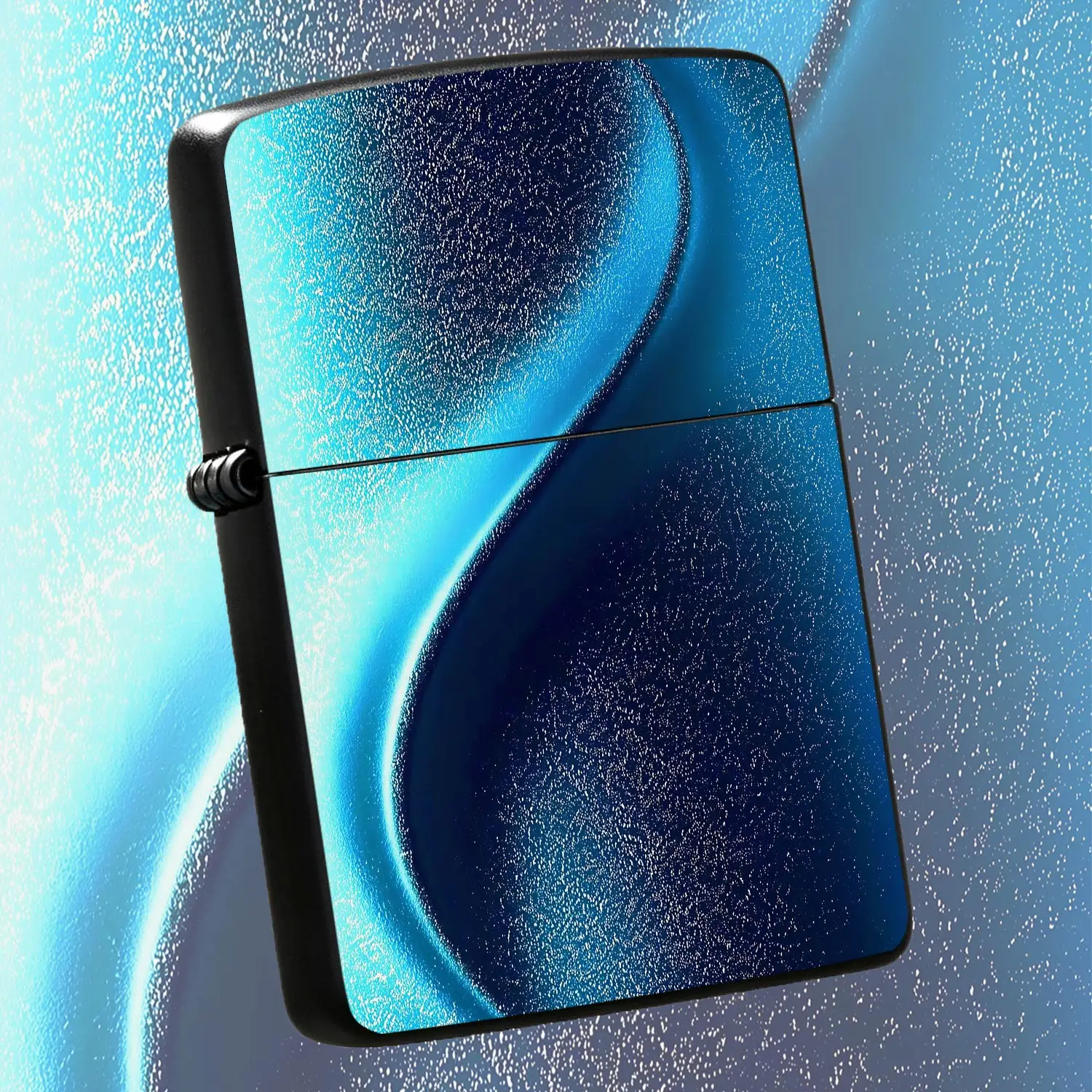 Creative Cyan Starry Gradient Swirl Design Lighter, Sparkling Glitter Texture Portable All-Scene Igniter, Sleek Stylish Accessory For Daily Use, Holiday Gifting, Outdoor Trips And Personal Collection A Humorous And Interesting Lighter