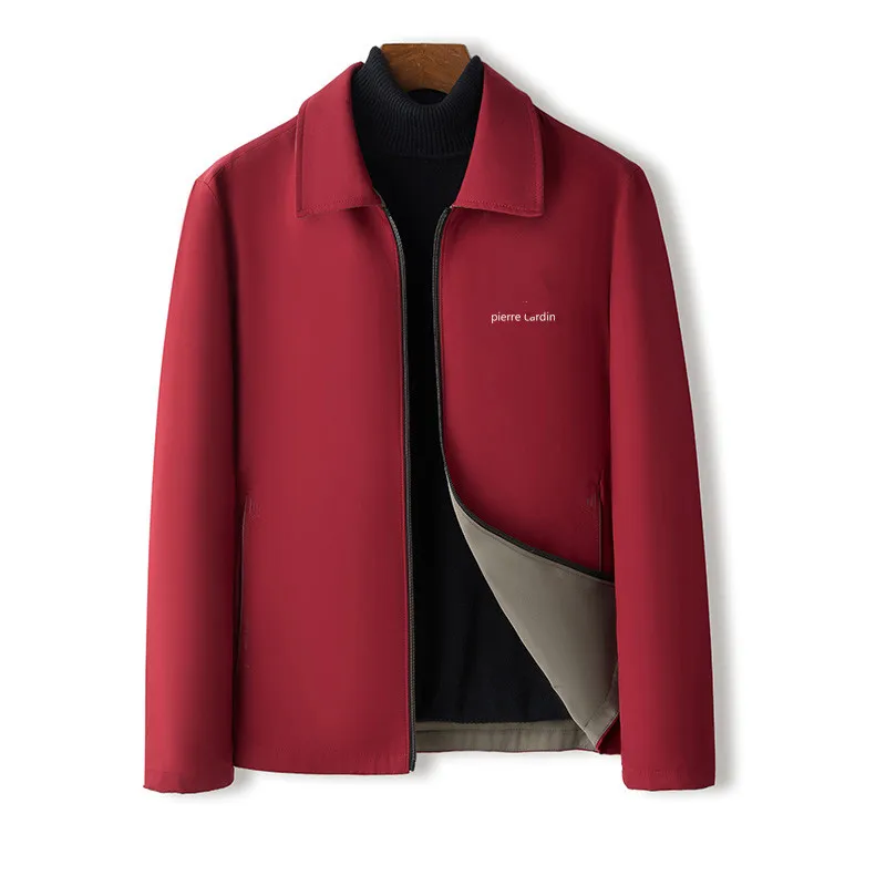 High-Quality Fashionable Men's Double-Sided Collar Jacket Casual Business Style Spring Autumn Wear for Dad Stylish All-Match