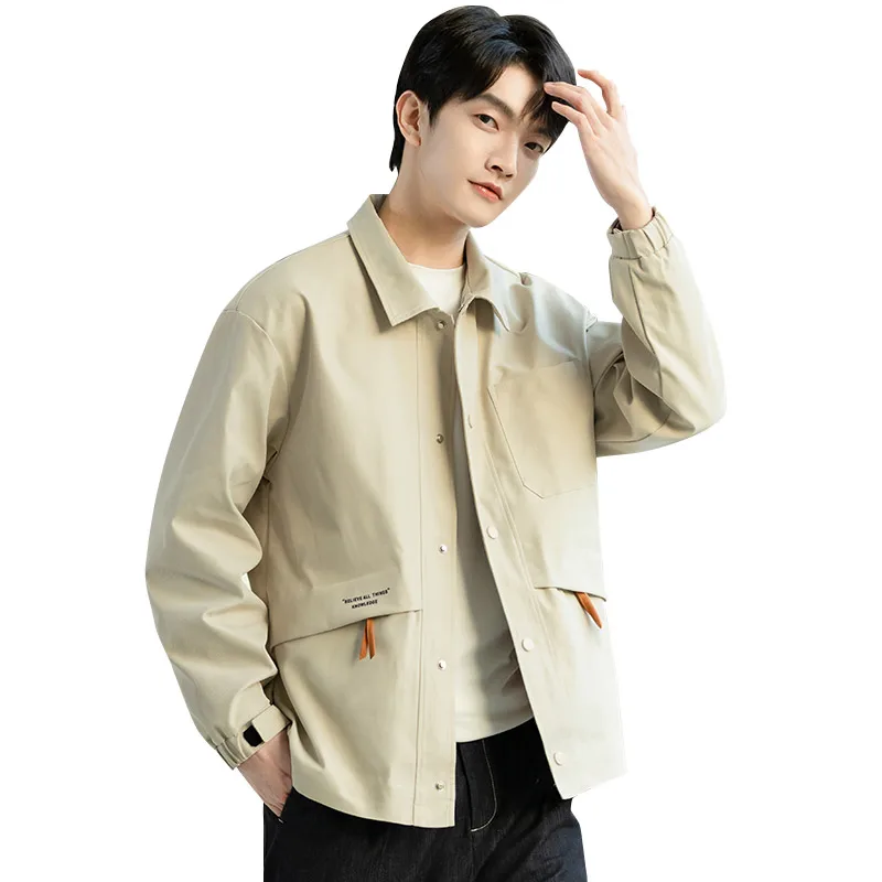 

Весенне-осенняя новая свободная модная и удобная куртка, молодежный трендовый кардиган с лацканами, повседневная модная мужская одежда