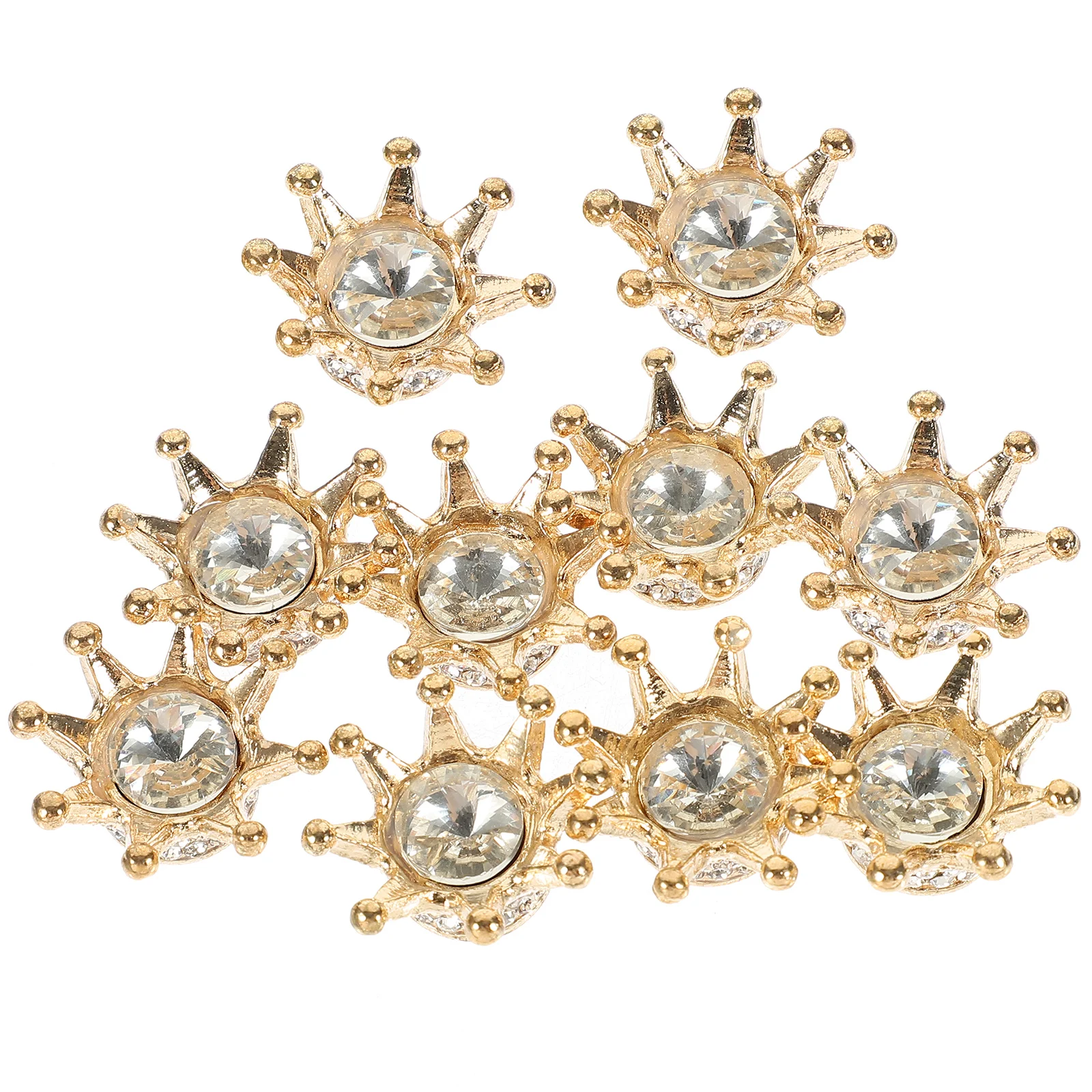 

10pcs Rhinestone Crowns Beads Crystal Diy Jewelry Charms Necklace Bracelet Accessories Crown Shape Spacer Embellishments