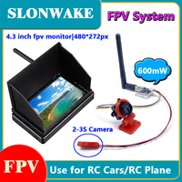 5.8G 4.3inch LCD Wireless Receiver Monitor 480*272px with 600mW VTX Transmitter and CMOS 700TVL AIO 120° fpv camera for RC parts