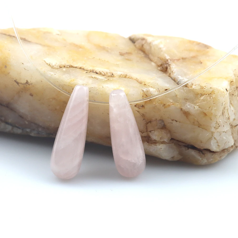 23*8MM Natural Crystal Pink Crystal Water Drop Pendant Pendant Ladies DIY Bracelet Necklace Jewelry Accessories Charm