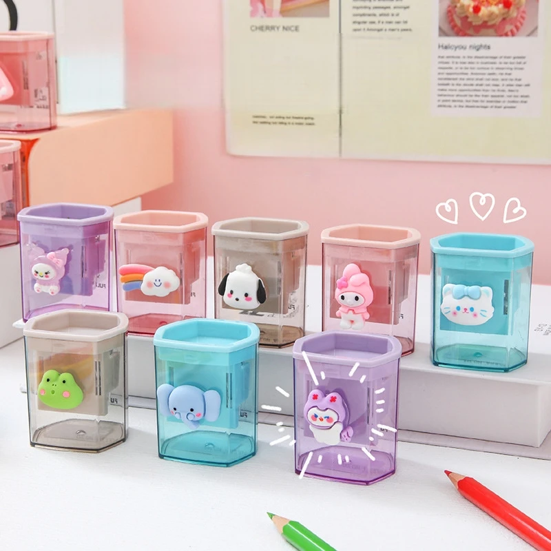 MINISO Kuromi MyMelody Pochacco мультфильм милый ребенок креативная точилка для карандашей Kawaii канцелярские принадлежности с двойными отверстиями нож для резки карандашей MINISO Kuromi MyMelody Pochacco мультфильм милый ребенок креативная точилка для карандашей Kawaii канцелярские принадлежности с двойными отверстиями нож для резки карандашей