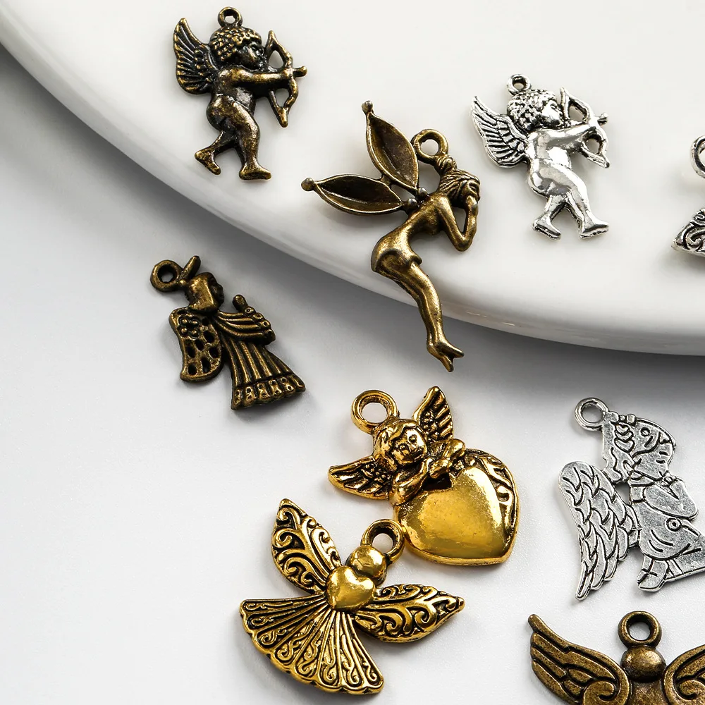 

diy Angel Series retro alloy accessories, antique gold and silver fashionable clothing accessories