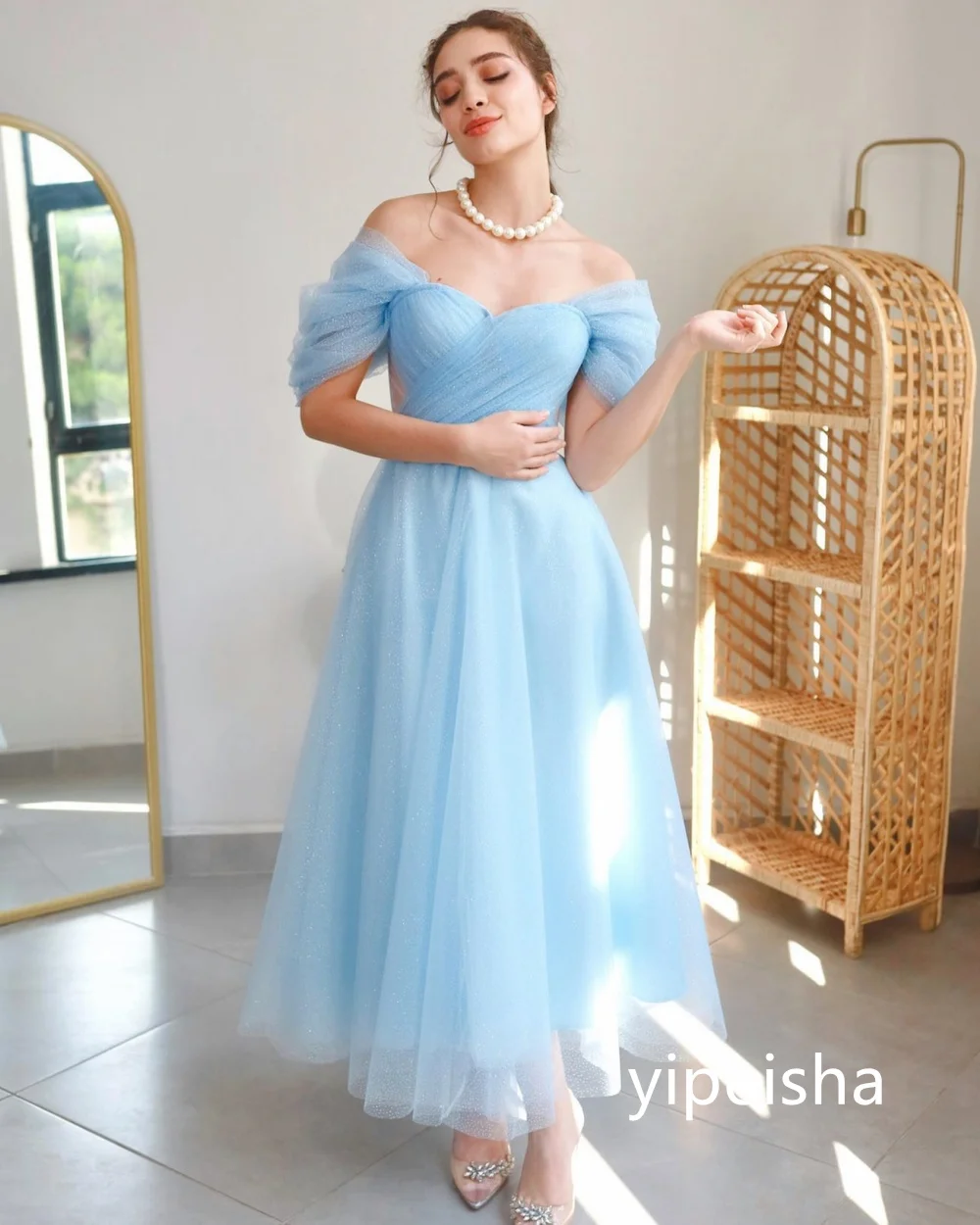 Customized Elegant Tulle A-line Sheath Midi Dresses Homecoming  Classic Exquisite Modern Style Pastrol Unisex Chinese 