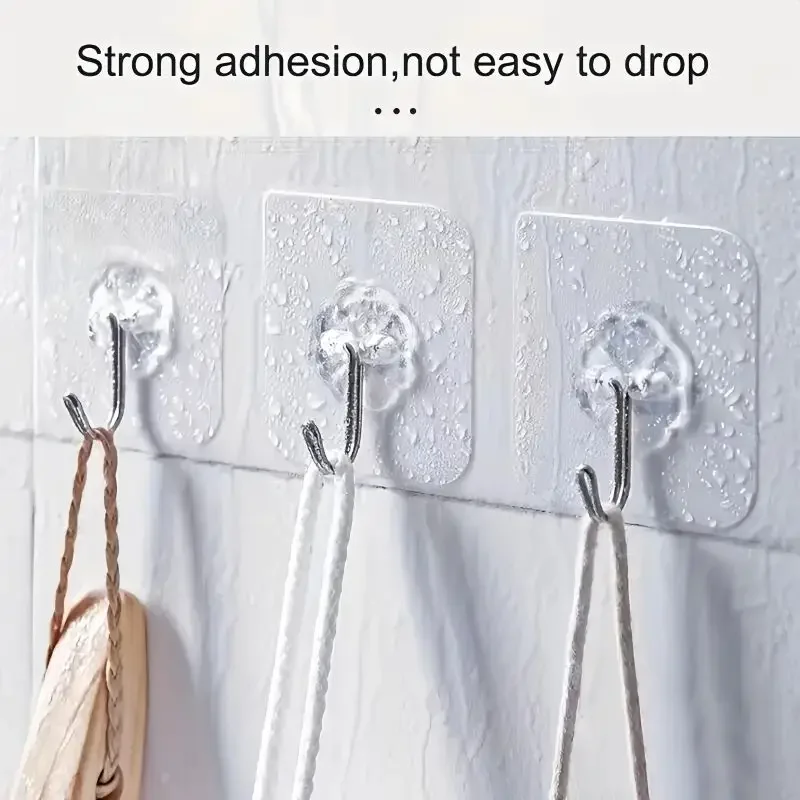 30pc Transparent Wall Mount Hooks  Strong Grip Traceless Easy Install Multifunctional for Modern Decor