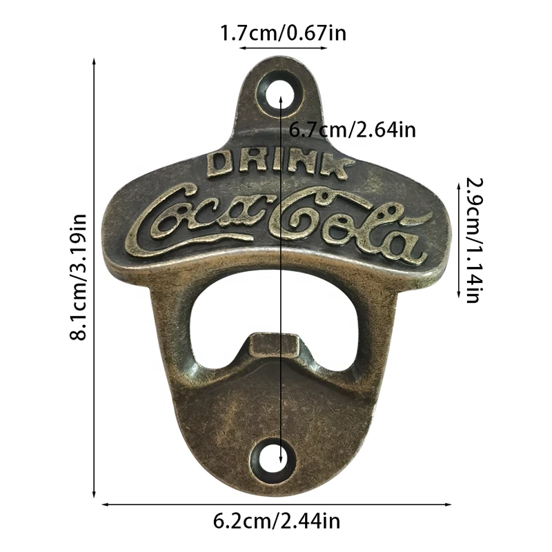 Household Kitchen Tool Bronze Wall Mounted bottle Opener Bar Beer Bottle Opener Suitable for Beer and Beverage Enthusiasts