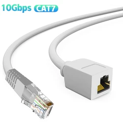 Extension Cat 7 Ethernet Cable Shielded Network SSTP Cat7 Extension Cable RJ45 Male to Female Ethernet Extension Cord Cat7