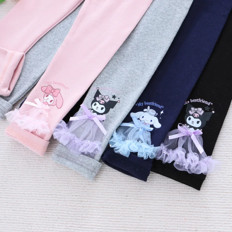 Spring Girls Leggings Cotton Trousers Kids Pants Girls Pants Skinny Print Cartoon Pattern Children Leggings Trousers