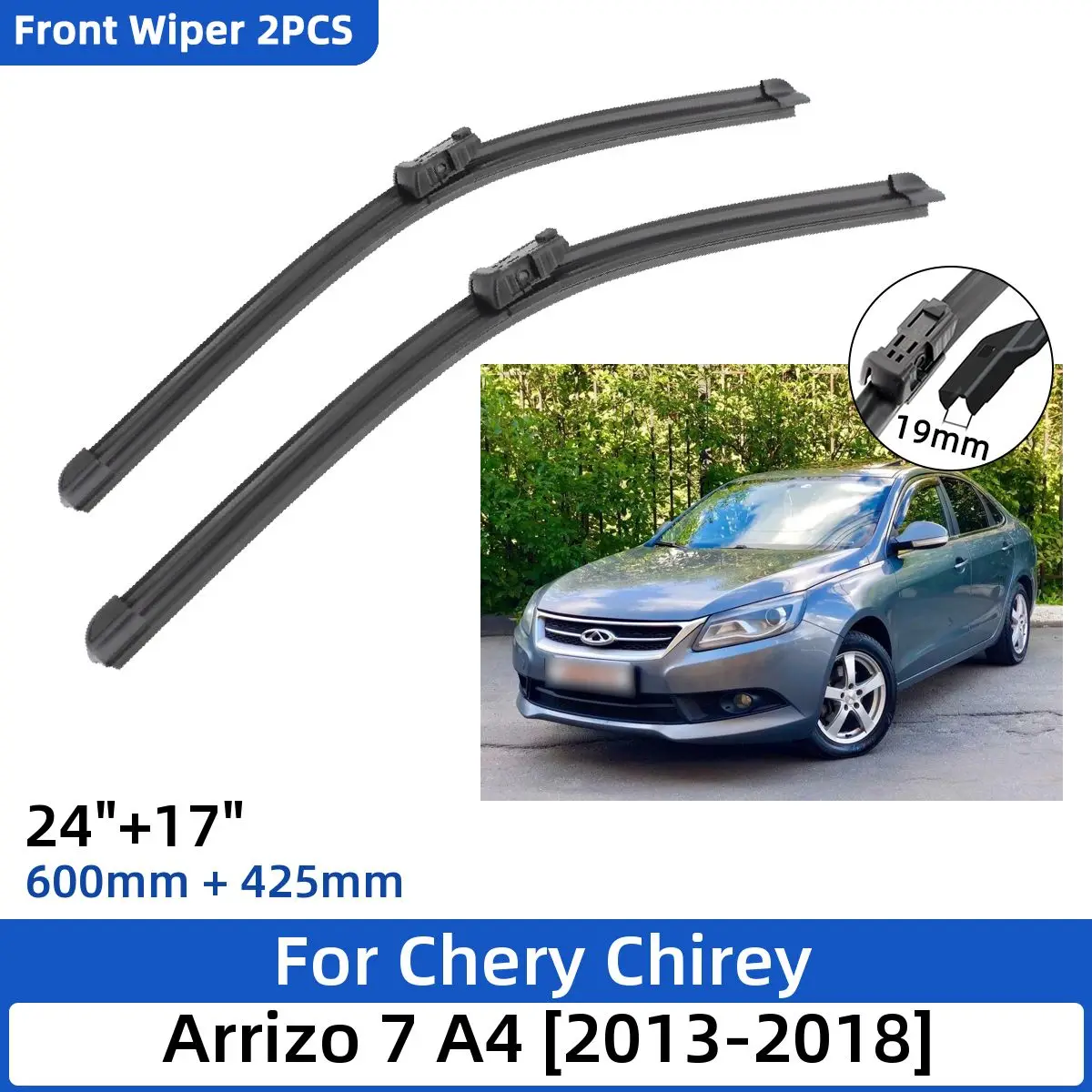 

Щетки стеклоочистителя для Chery Chirey Arrizo 7 A4 2013-2018 24 + 17 дюймов, 2 шт.