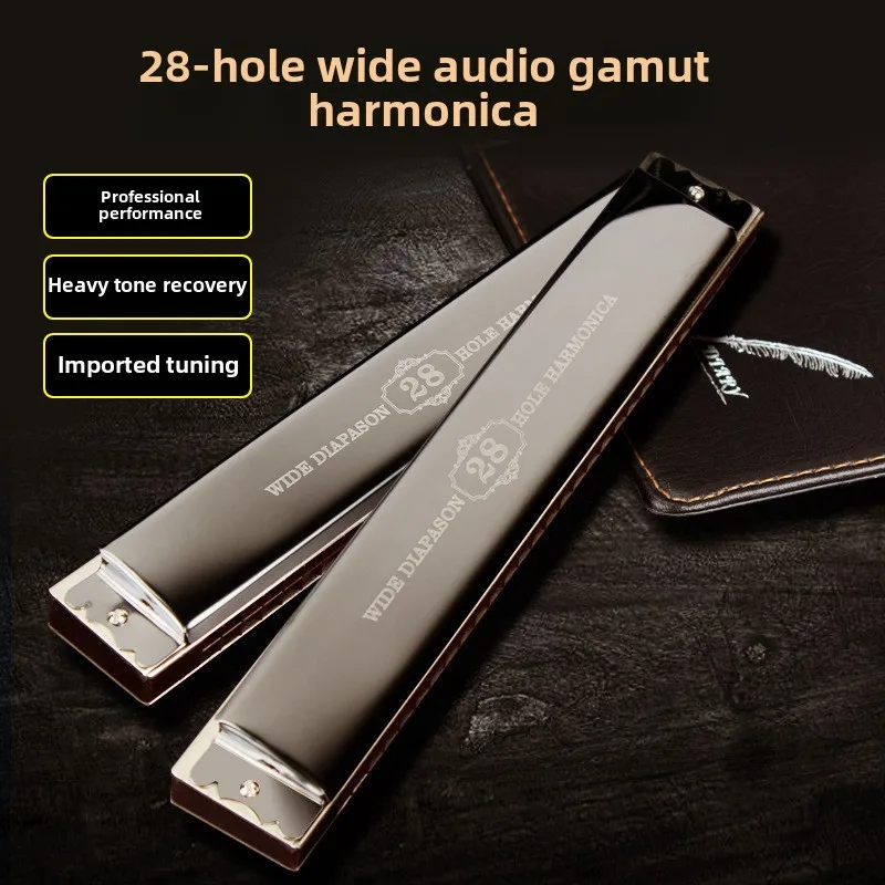 

NE03 Harmonica 28 Long Chord Adult Band Group Professional Performance Playing Instruments