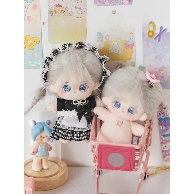 Mini cotton doll girl 10CM small pendant doll maid outfit