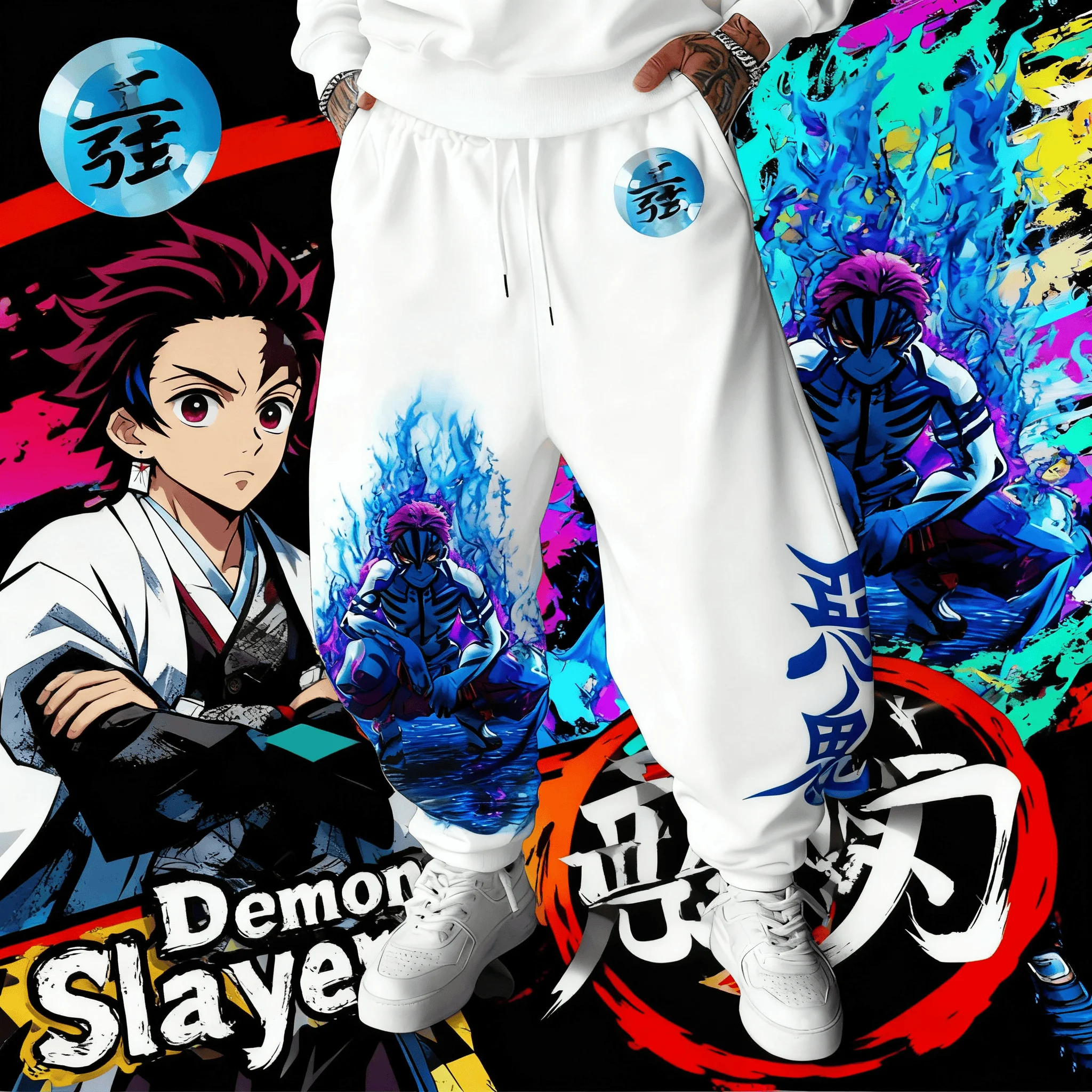 Anime Demon Slayer Character Komatsu Printed Pants 2025 Autumn/Winter New Men's Women's Hip Hop Fashion Loose Cotton Pants