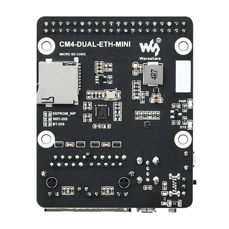 Waveshare CM4-DUAL-ETH-MINI Expansion Board For Raspberry Pi Compute Module 4 RJ45 Dual Gigabit Ethernet Port Expansion Board