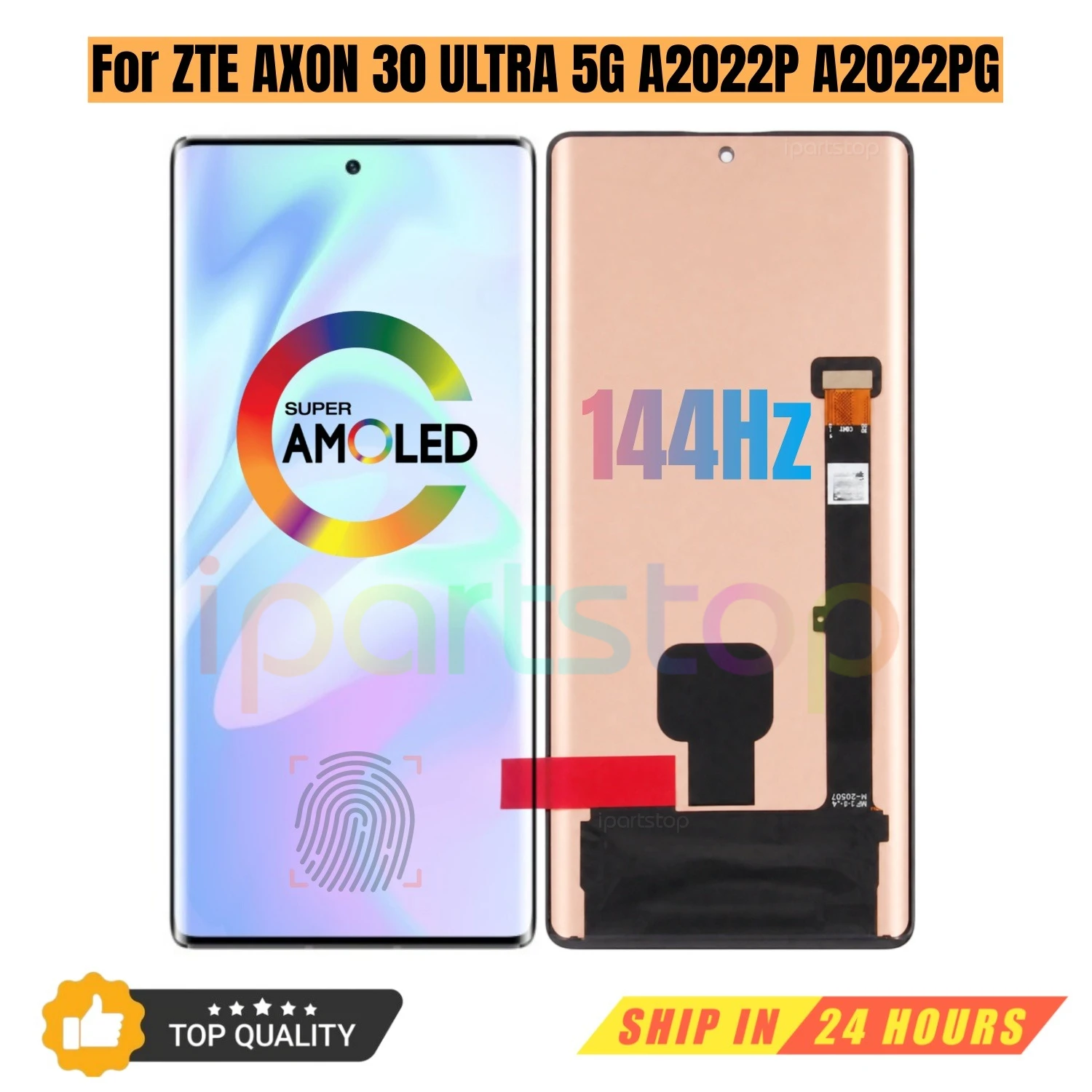 iParts Replacement New AMOLED Display for ZTE AXON 30 Ultra 5G A2022P A2022PG 144Hz Touch Screen Assembly OEM all Functions