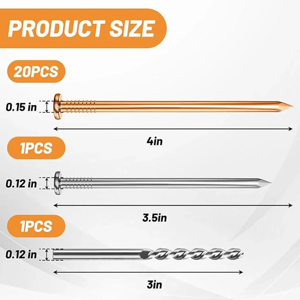 Tree Killing Copper Nails 4 Inch Size for Efficient Stump Removal Suitable for Root Penetration and Various Hardware Tasks