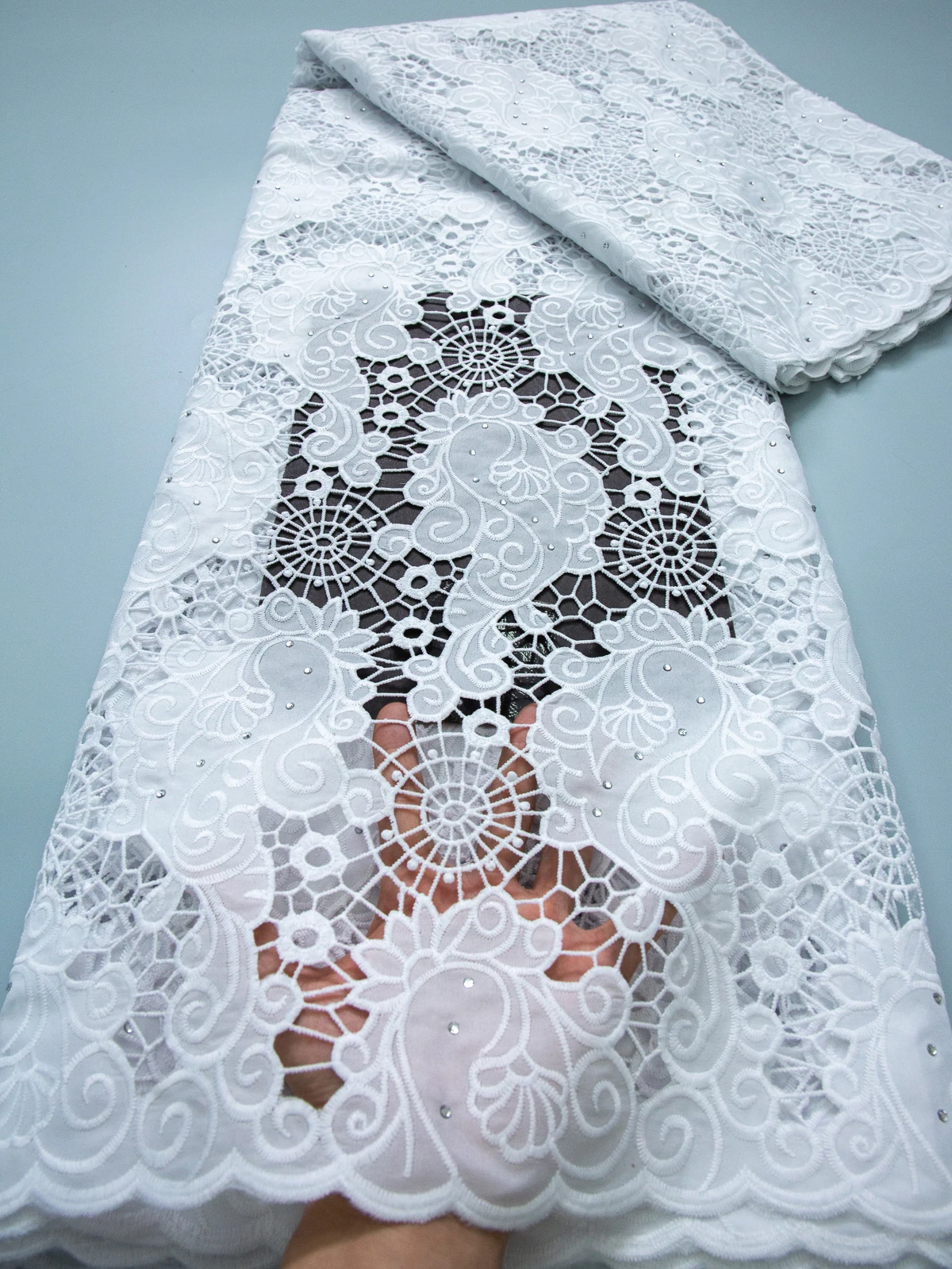 Kalume High Quality African Cotton Voile Lace Fabric 2024 Latest Swiss Voile Lace In Switzerland for Wedding Party Dresses F3104