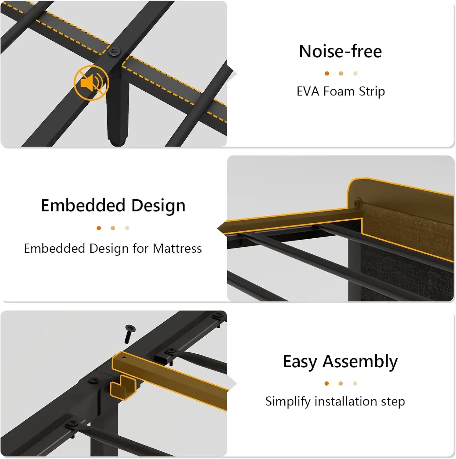 King Size Bed Frame and Bookcase Storage Headboard, LED Upholstered Bed Frame King with Charging Station