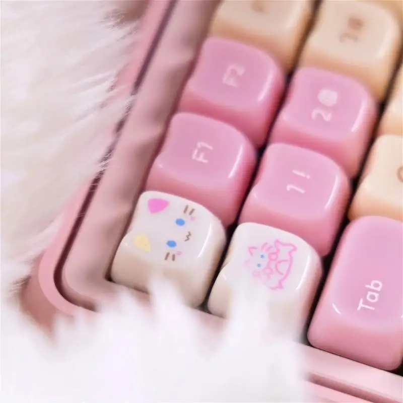 148 Keys Mechanical Keyboard Keycaps In MOA Height Lovely Ragdoll Kitten Tape