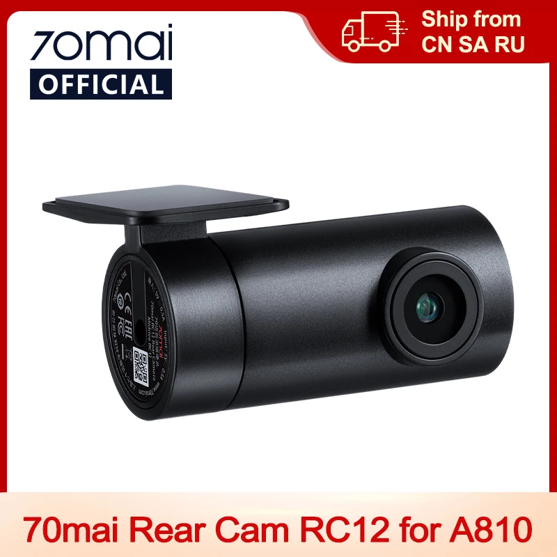 

70mai Rear Cam RC12 for 70mai Dash Cam 4K A810 Car DVR Rearview Cam Support Parking Recording