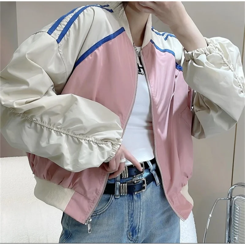 Imagem -05 - Mulheres Cropped Jacket Loose Zipper Letter Curto Varsity Cabolsas Feminino Coreano Streetwear Y2k Patchwork Bomber Cabolsa Casual 2023