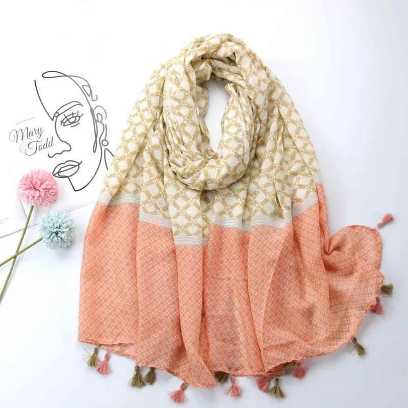 

Цветочный полевой торговый простой длинный шарф с цветным принтом, атласный хлопковый льняной шелковый шарф, женский дорожный солнцезащитный крем Sha