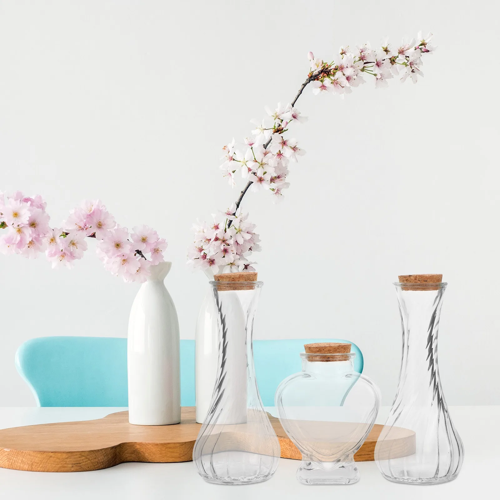 

3 Pcs Sand Ceremony Bottle Set Glass Small Bottles Wishing Containers Commemorate Tiny Transparent Kit Flowing Wedding
