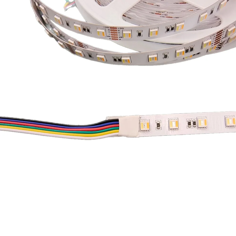 Color Changing RGBCW LED Strip Light 24V Flexible Ribbon For Luxury Stone Wall Interior Accent Lighting Home Decor