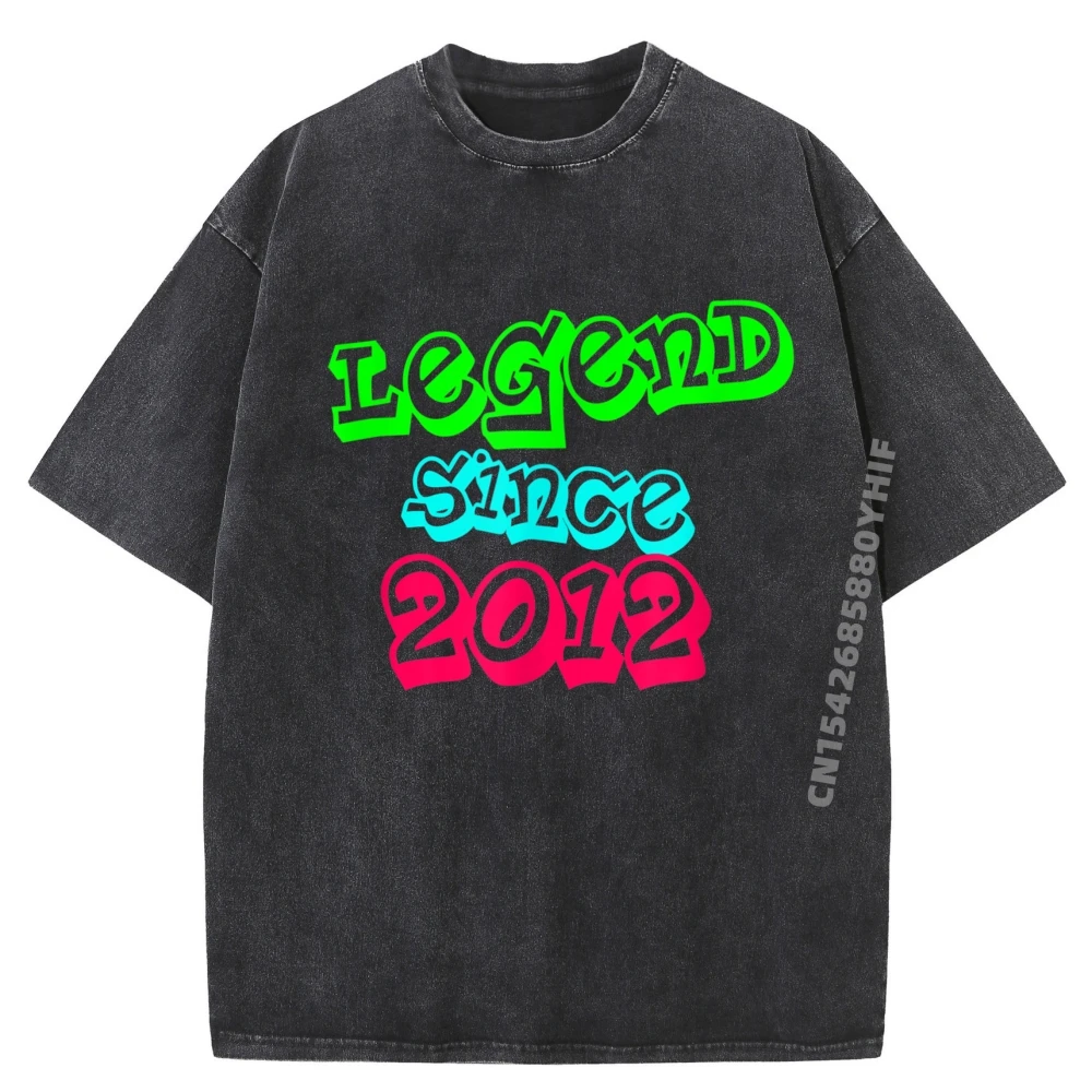 

Legend Since 2012 Born In 2012 Legend Cute Oversized Washed T Shirt Custom Printed T Shirt Gothic Style