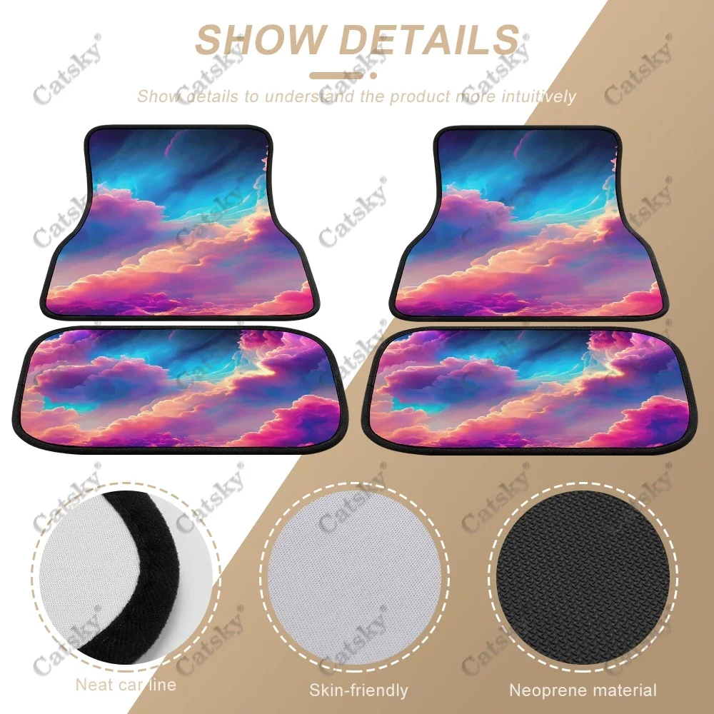 Abstract Fantasy Colorful Clouds Auto Floor Mats Carpet,Custom Car Floor Mats All Weather Auto Accessories Floor Pad for Stylish