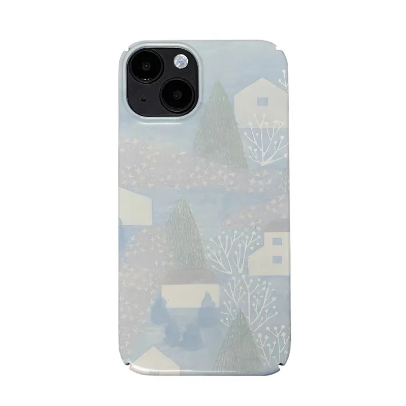 

Ins Light Blue DrePhone Case for IPhone 16 15 14 13 Mini 11 Pro Max 12 Pro Back Cover XS XR 7 8 PLUS SE 2020 Fundaam Cabin Art