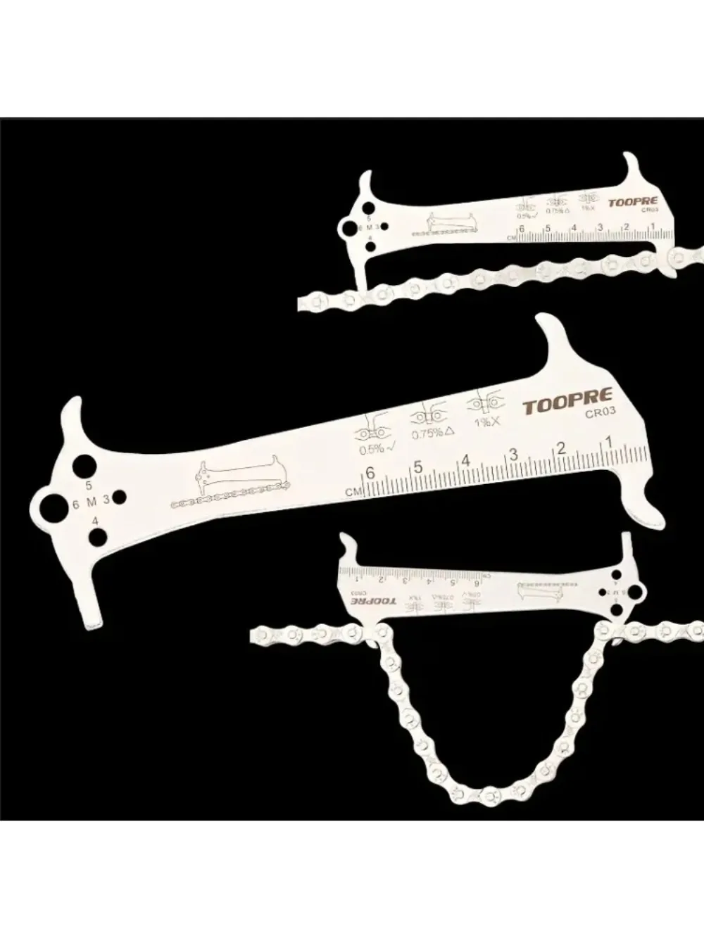 AliExpress TOOPRE Bicycle Chain Wear Indicator Ruler Repair Tool Stainless Steel Mountain Road Bike Chain Gauge Measurement Checker Screw Diameter