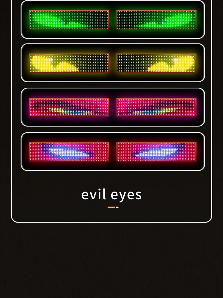 Truck Car Devil Eye LED Pixel Panel Light Remote Control Colorful Matrix Pixel PanelLED Display Light for Car Truck windshield