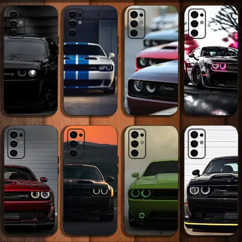 D-Dodge Challenger S-SRT Car Phone Case For Samsung S24,S21,S22,S23,S30,Ultra,S20,Plus,Fe,Lite,Note,10,9,5G Black Soft Cover