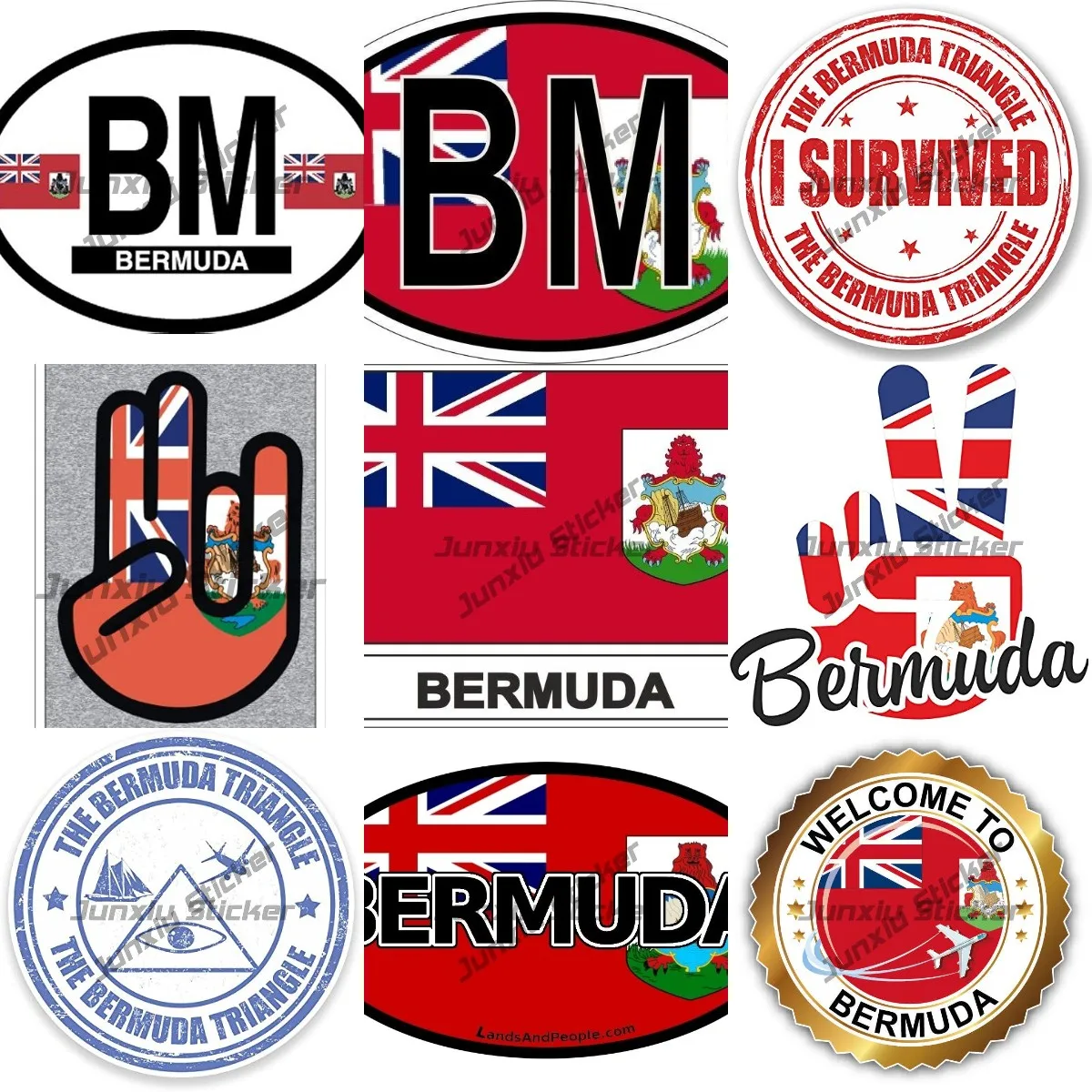 

Flag of Bermuda Islands Sticker Bermudas Country BM Waving Flag Symbol World Peace Love Vinyl Decal Cover Scratches Decortion